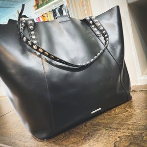 Rebecca Minkoff leather studded unlined tote bag